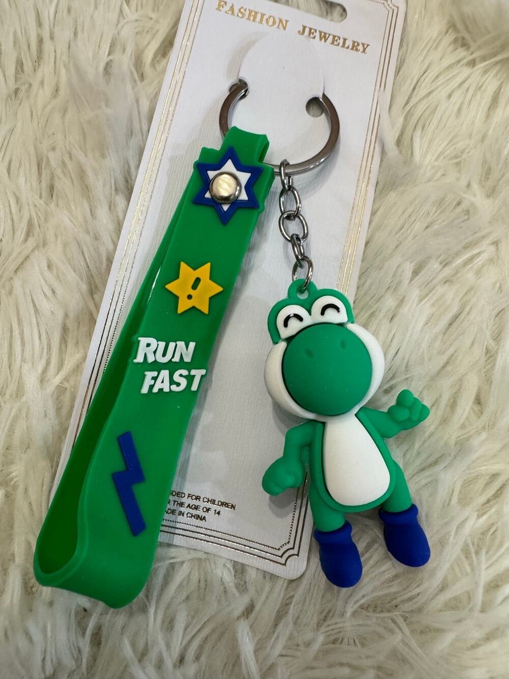 Mario Bros Yoshi Keychain green strap